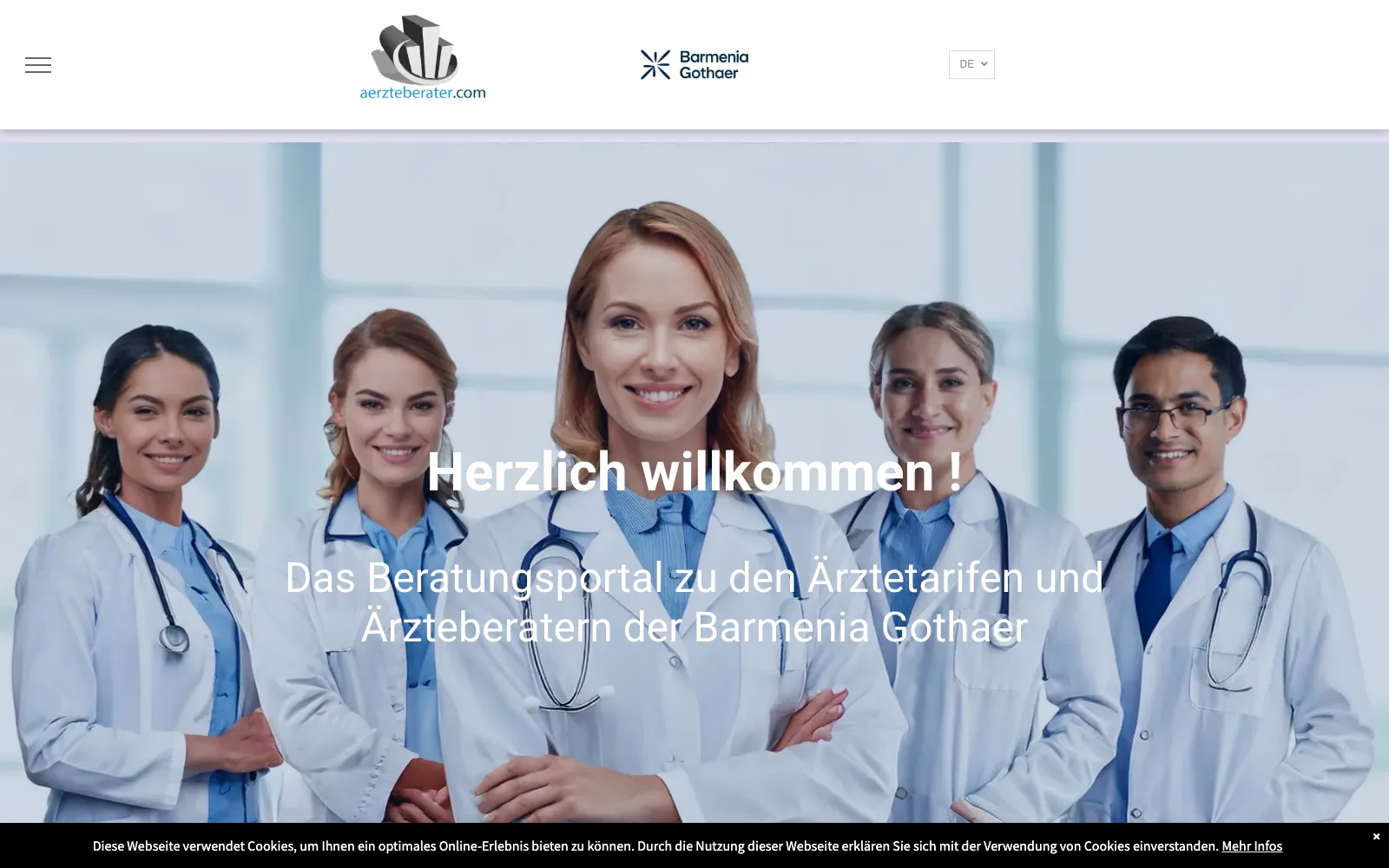 Detailansicht der Website von Aerzteberater