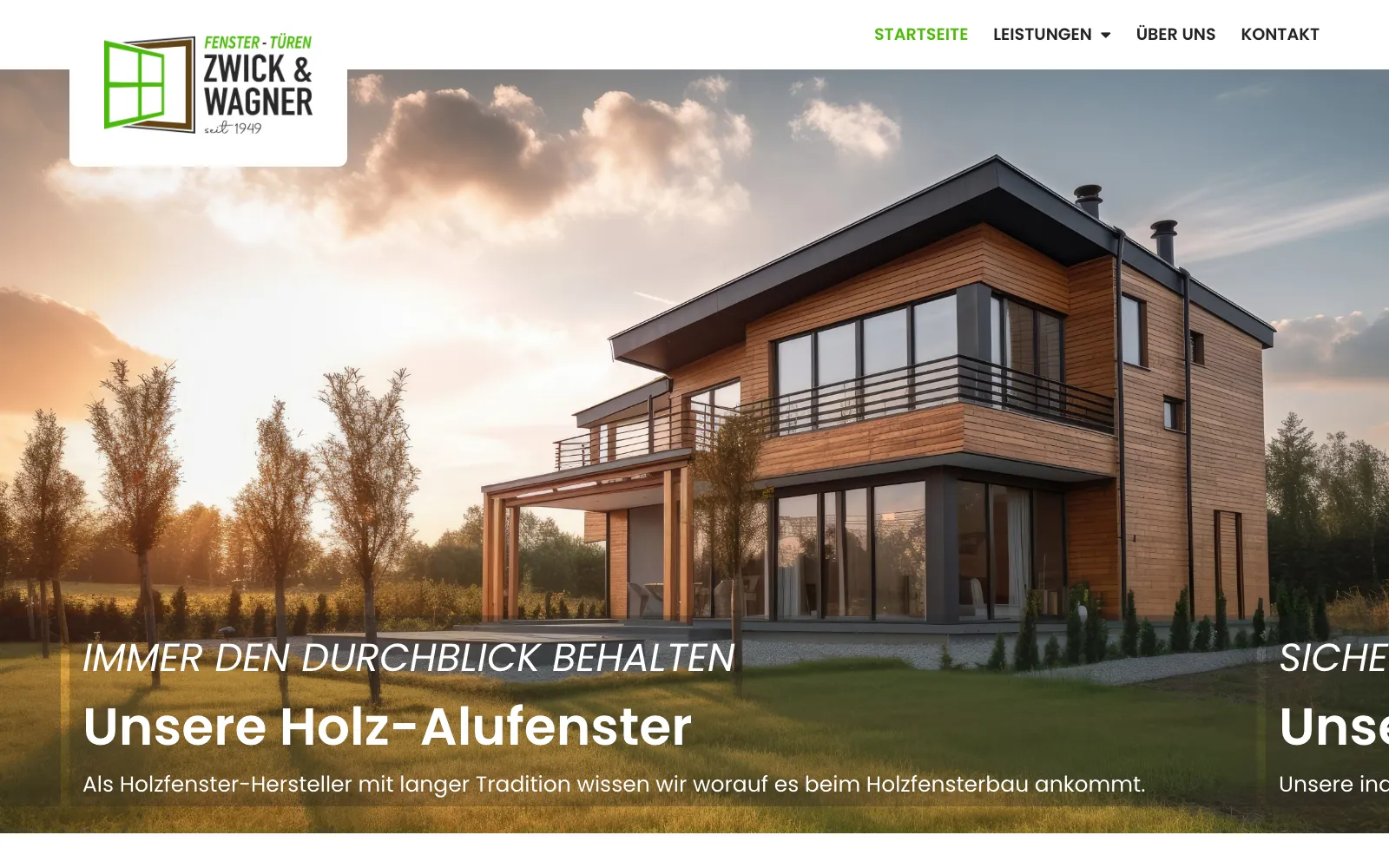Detailansicht der Website von Zwick & Wagner