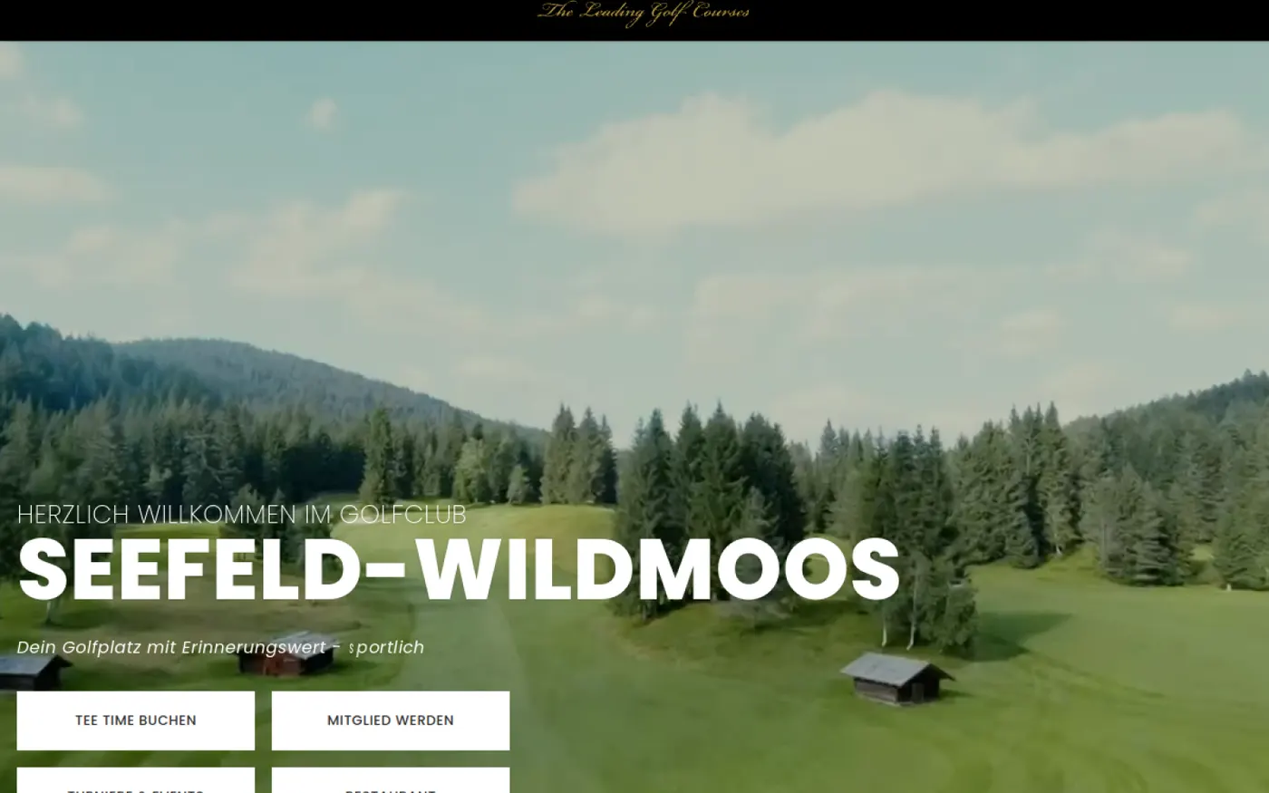 Screenshot der Website von Golfclub Seefeld-Wildmoos